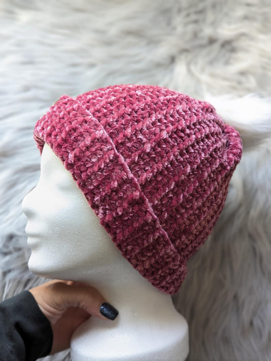 Gehäkelte Mütze - Velvet Garn - Bommel Mütze - Damen